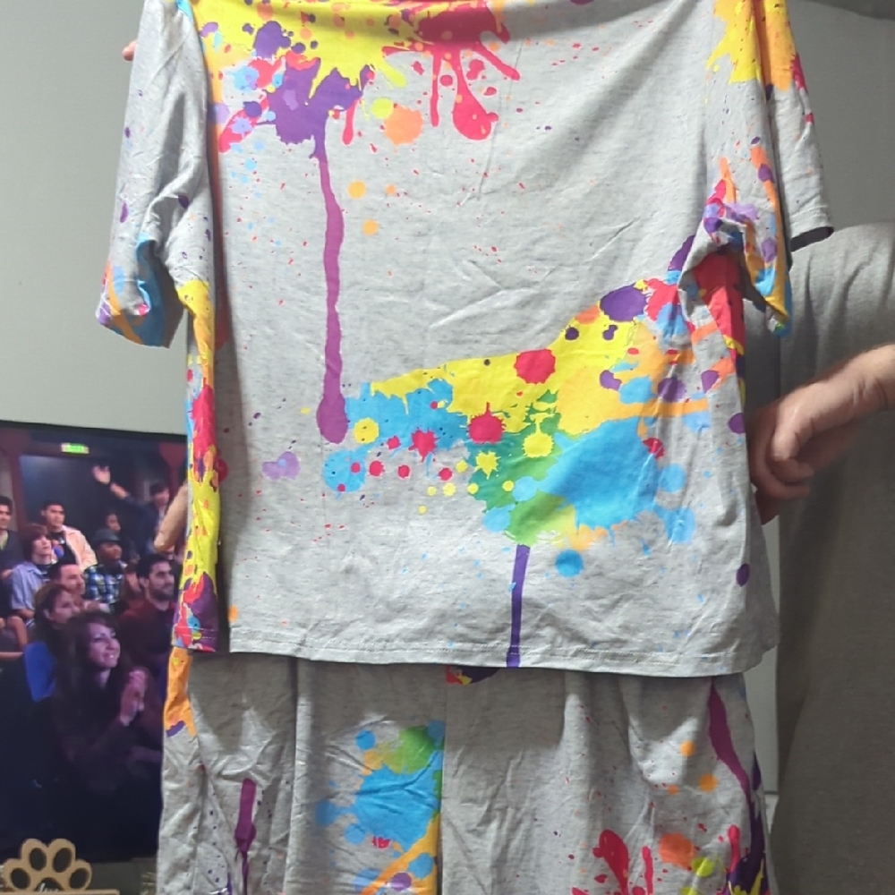 Colorful Paint Splatter Pajama Set